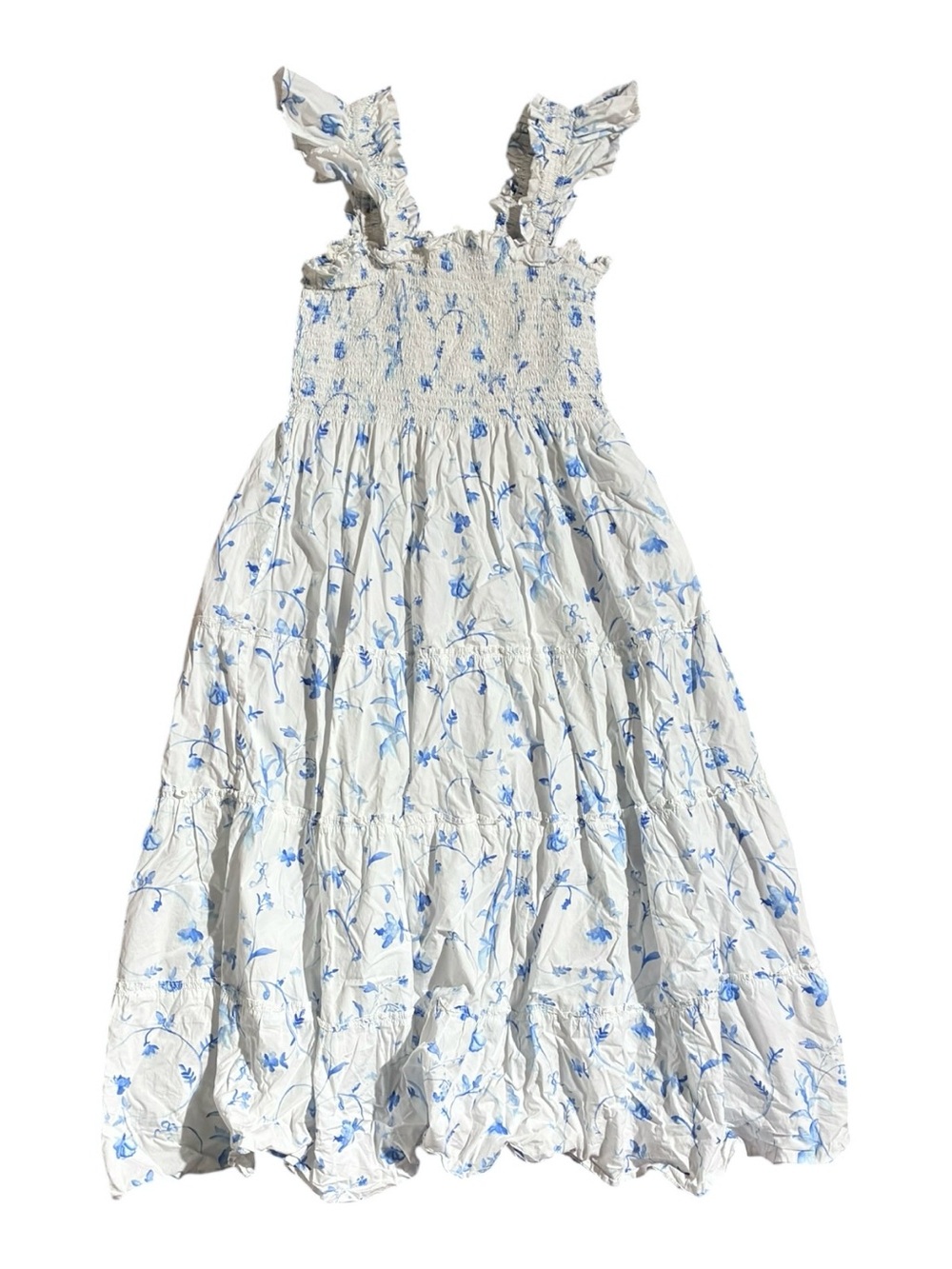 Hill House Home Ellie Nap Dress Blue Botanical Floral Smocked Midi - Picture 4 of 8